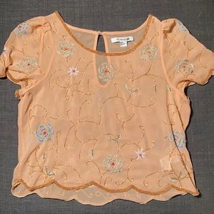Forever 21 beaded sheer blouse